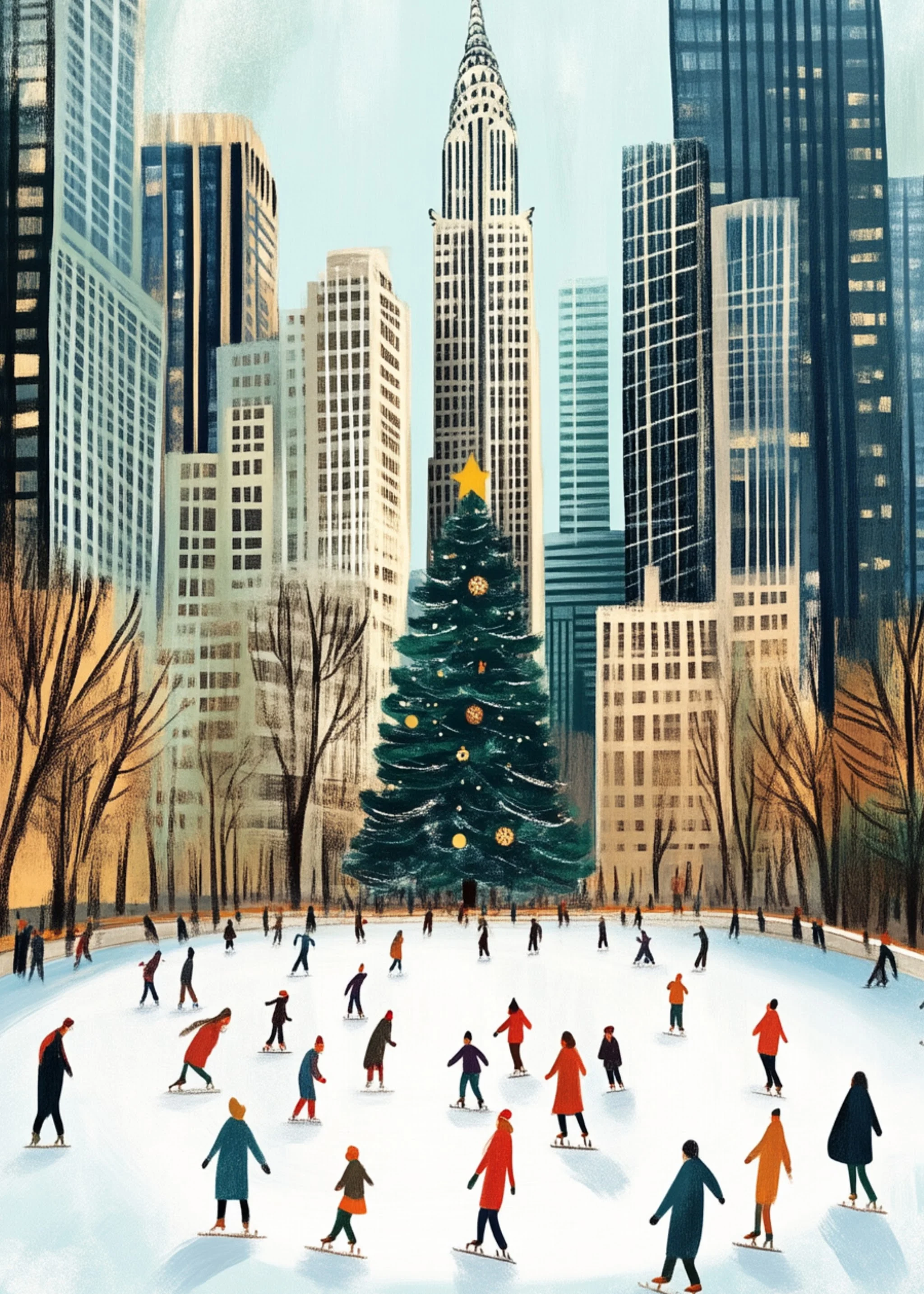 Winter Wonderland Cityscape | Ice Skating | Festive Christmas Tree - Image 5