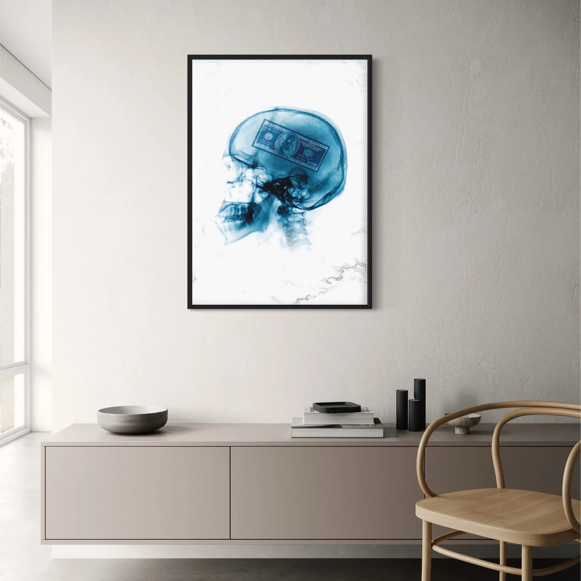 X-Ray Art | Human Skull & Dollar | Modern Money Mindset - Image 2