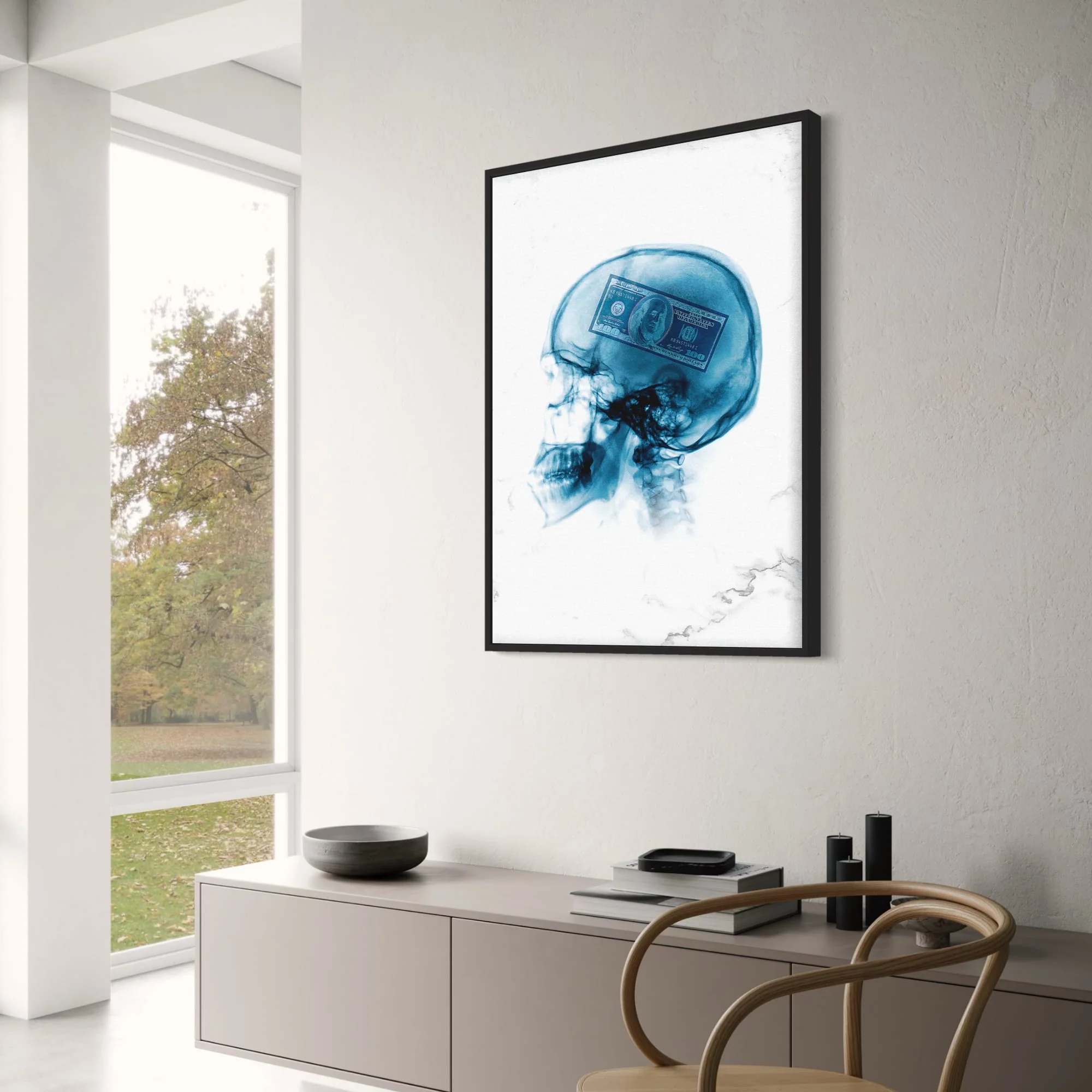X-Ray Art | Human Skull & Dollar | Modern Money Mindset - Image 3